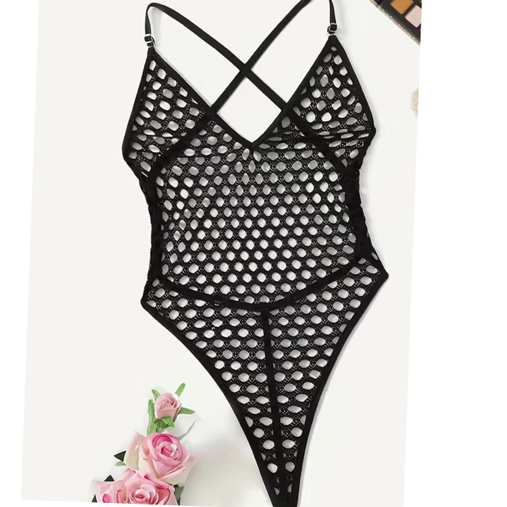 SOLD ..SOLD..SOLD..SOLD..NEW! Black fishnet thong sexy one piece teddy !